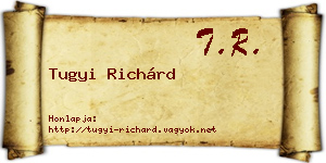 Tugyi Richárd névjegykártya